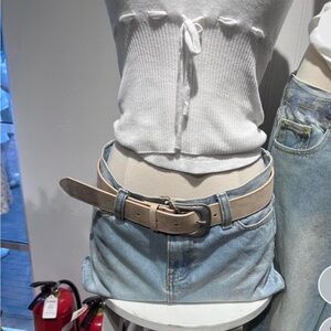 Brandy Melville beige suede western belt